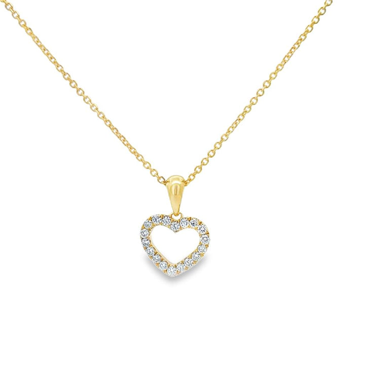 0.22 CTW Diamond 14K Yellow Gold Heart Pendant Necklace