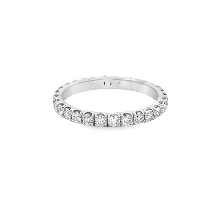 0.75 CTW Diamond 18K White Gold Wedding Band – 2.3mm