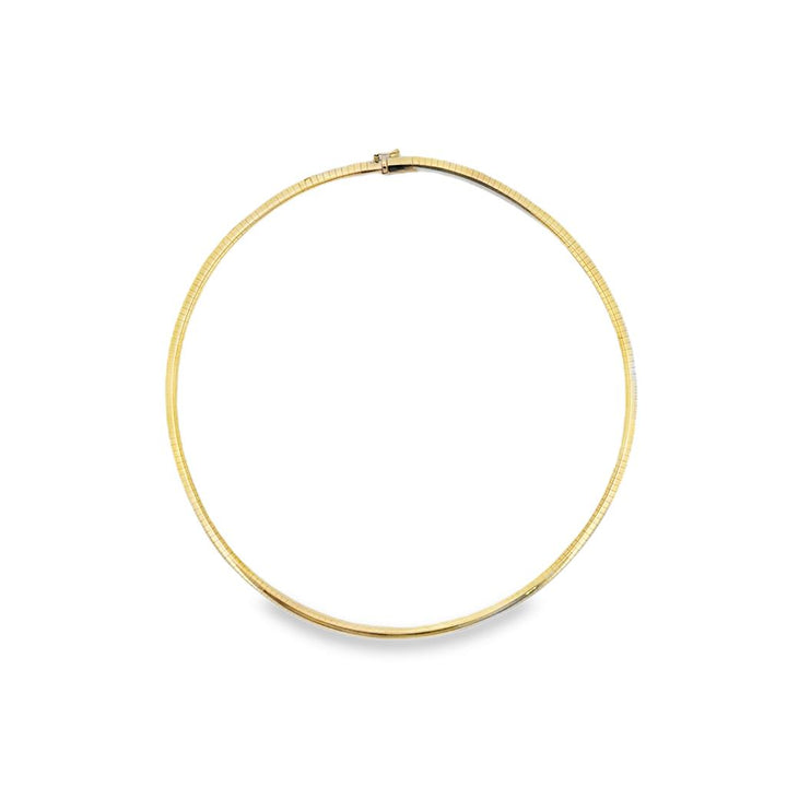 14K Yellow Gold 4mm Wide Omega Necklace