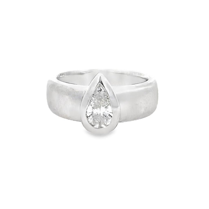 Stuart Moore 0.80 CT Pear Shape Diamond Platinum Ring