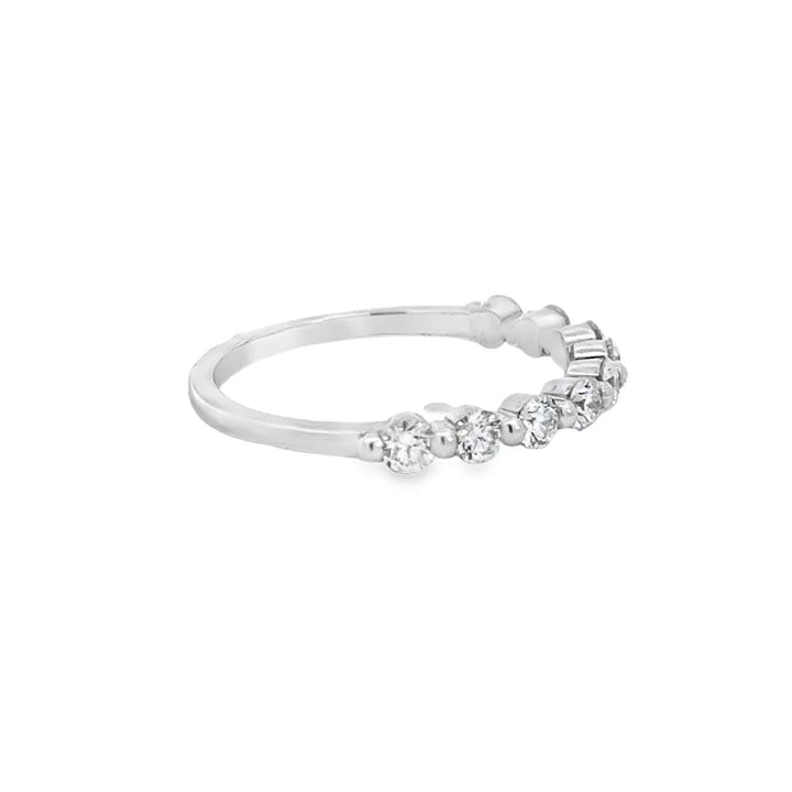 0.56 CTW Diamond Shared Prong Wedding Band – 18K White Gold