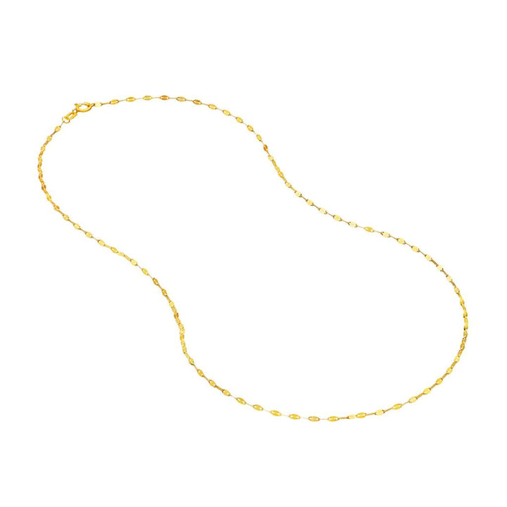 14K Yellow Gold 1.45mm Hammered Forzentina Chain Necklace