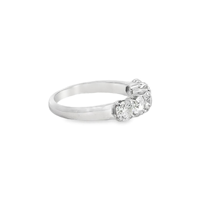 1.25 CTW Diamond 18K White Gold 5-Stone Ring