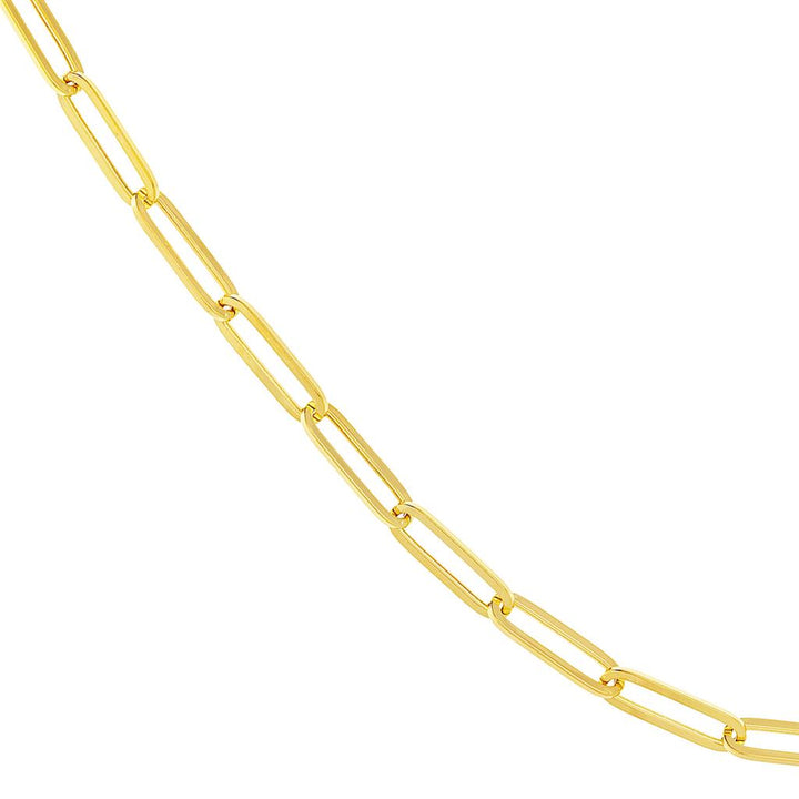 14K Yellow Gold Paperclip Chain Bracelet
