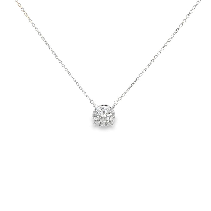 0.40 CTW Diamond Cluster Pendant Necklace in 14K White Gold