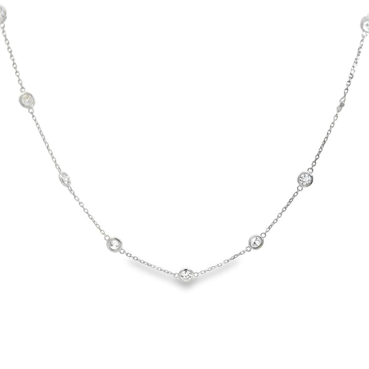 3.00 CTW Diamond by the Inch Necklace 14K White Gold – 18"