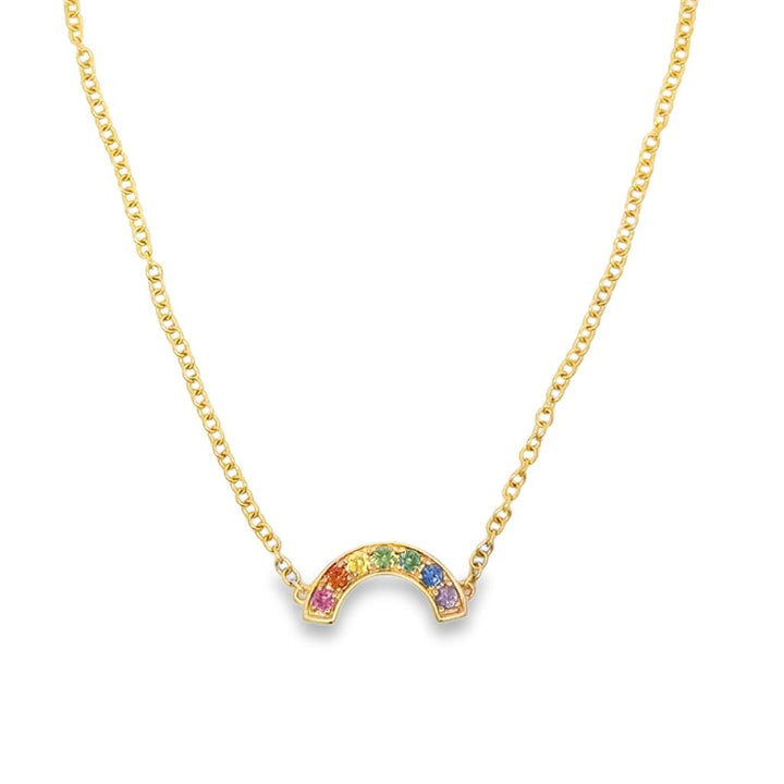 0.15 CTW Rainbow Sapphire 14K Yellow Gold Chain Bracelet