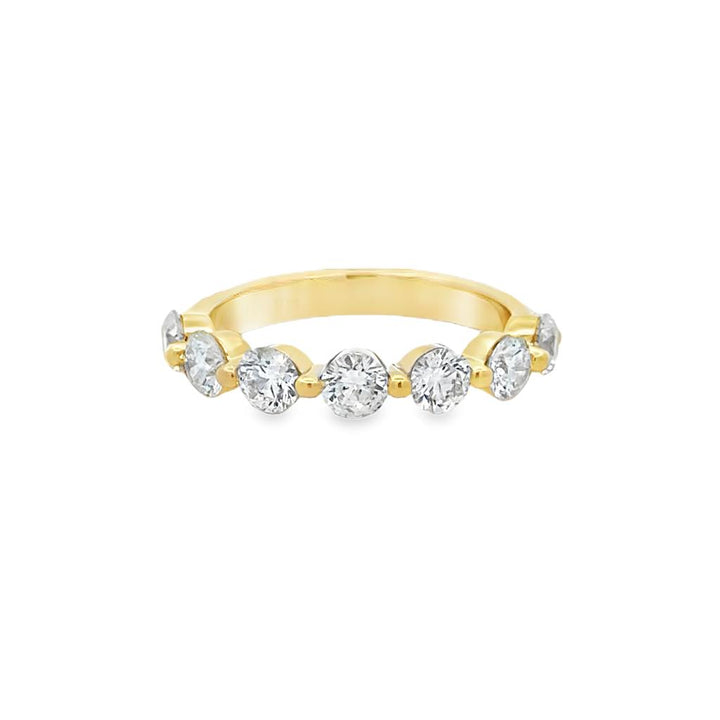 1.52 CTW Diamond 14K Yellow Gold Shared Prong Band Ring