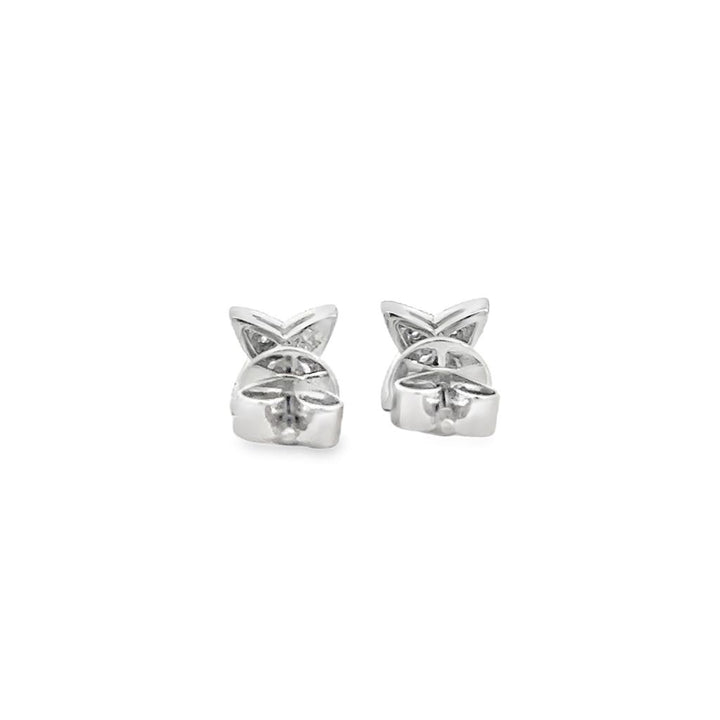 0.17 CTW Diamond 14K White Gold Star-Shaped Stud Earrings – 6.5mm