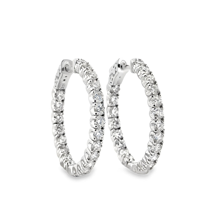 3.00 CTW Diamond Inside-Out Hoop Earrings 14K White Gold