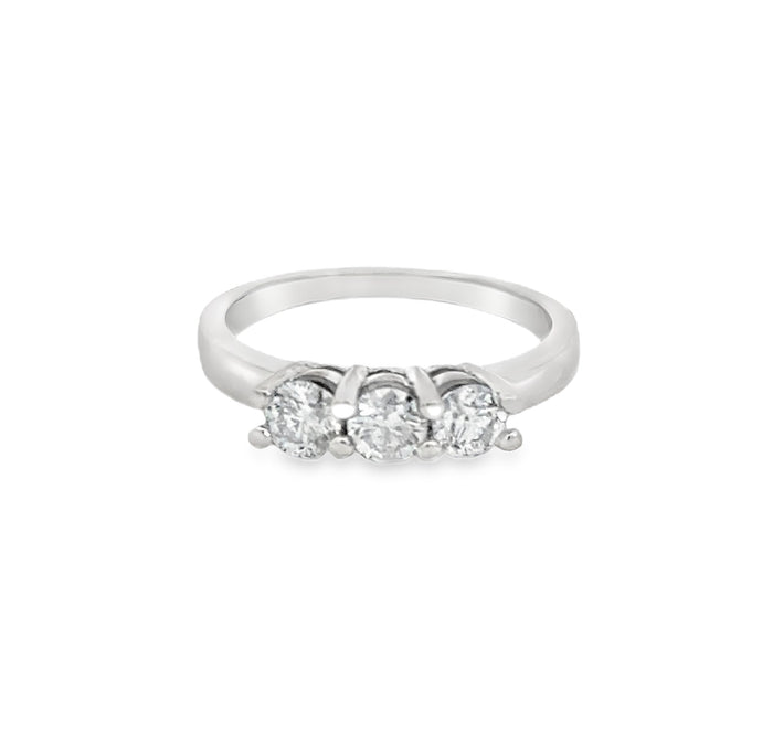 0.75 CTW Diamond Three-Stone 14K White Gold Ring
