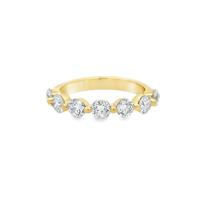 1.52 CTW Diamond 14K Yellow Gold Shared Prong Band Ring