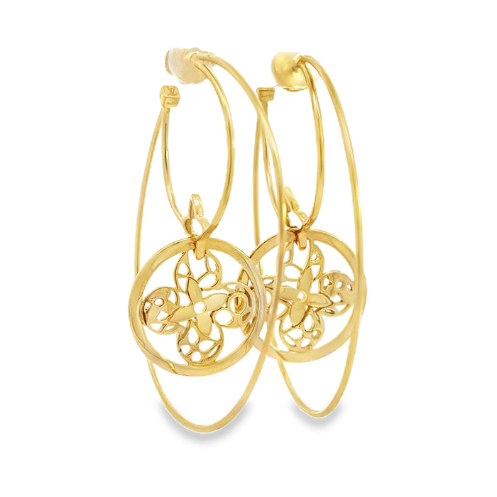 Pre-Owned Louis Vuitton 18K Yellow Gold Hoop Earrings