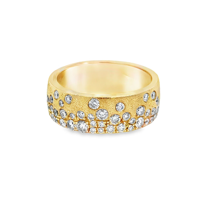 0.87 CT Diamond Wide Band, 14K Yellow Gold
