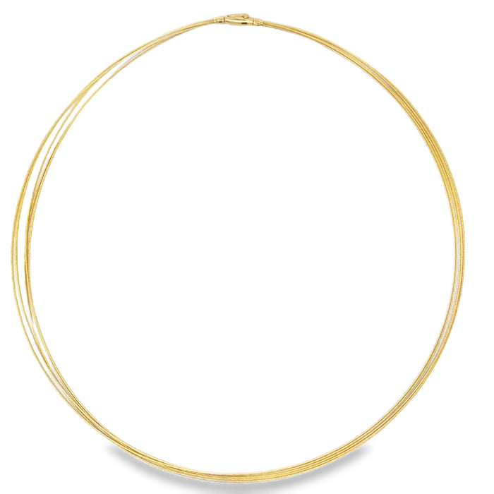 14K Yellow Gold Five-Strand Wire Necklace – 20"