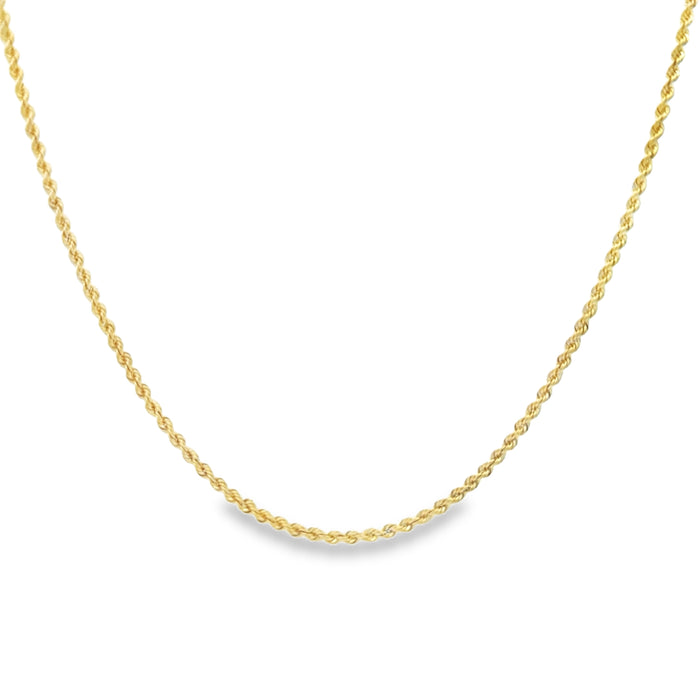 14K Yellow Gold 2.5mm Rope Chain Necklace – 30"