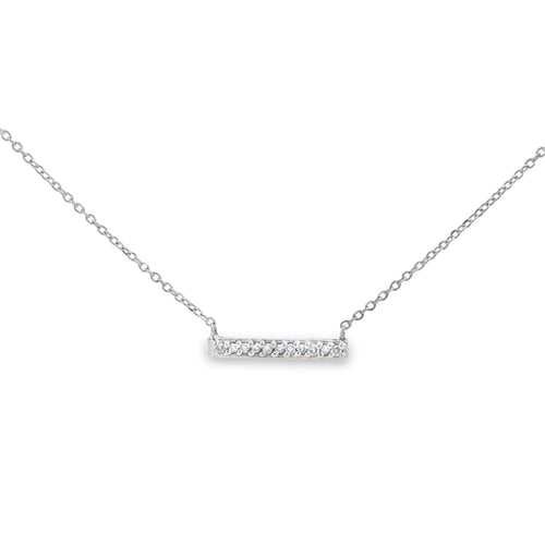 0.15 CTW Diamond Bar Station Necklace 14K White Gold