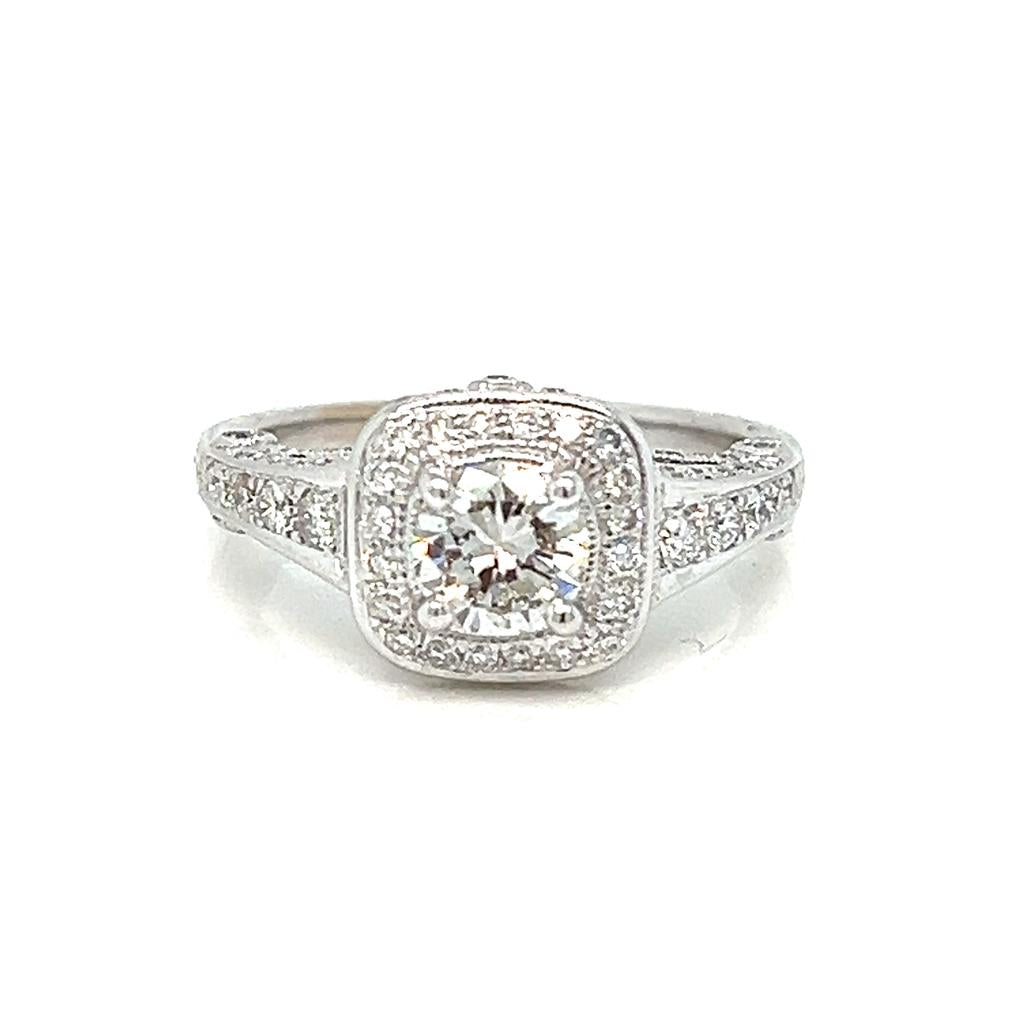 1.33 CTW Diamond 18K White Gold Engagement Ring