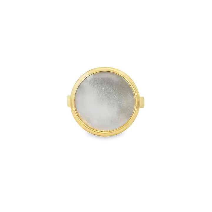 Pre-Owned Mother of Pearl 14K Yellow Gold Bezel Set Ring