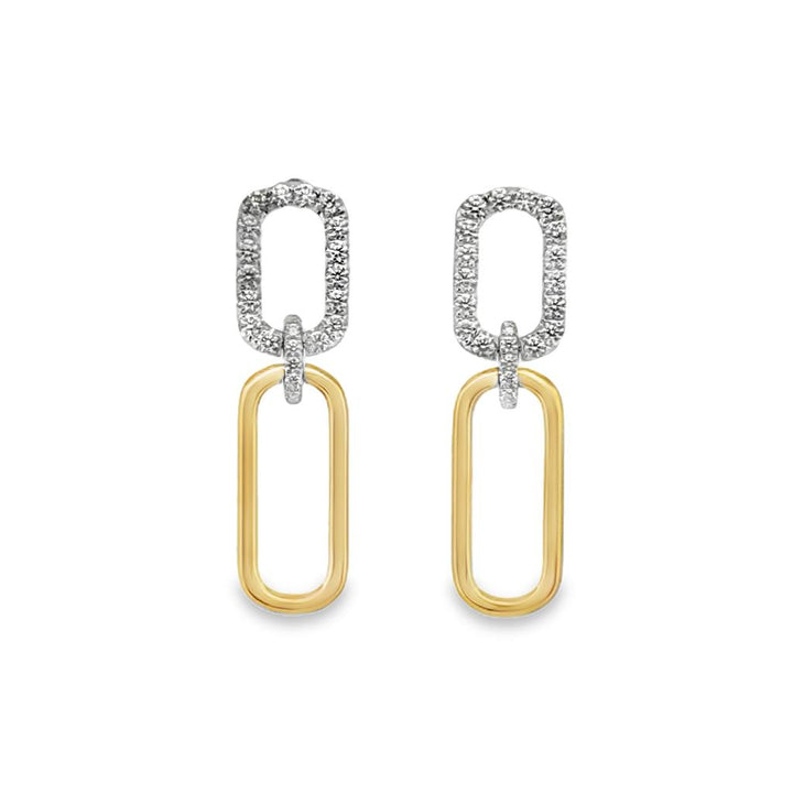Doves 0.50 CTW Diamond Two-Tone 18K Gold Paper Clip Drop Earrings