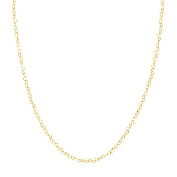 14K Yellow Gold 3.50mm Twist Heart Chain Necklace