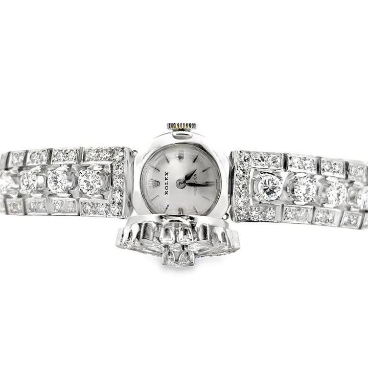 Pre-Owned 7.71 CTW Diamond Rolex Bracelet in 18K White Gold, 6.5" Long