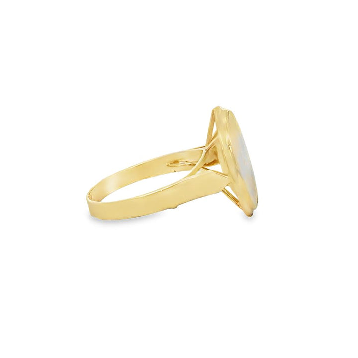 Pre-Owned Mother of Pearl 14K Yellow Gold Bezel Set Ring
