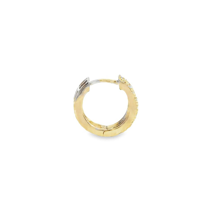 0.40 CTW Round and Baguette Diamond Huggie Earrings