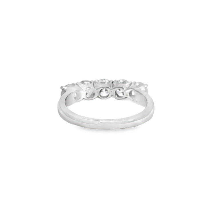 1.25 CTW Diamond 18K White Gold 5-Stone Ring