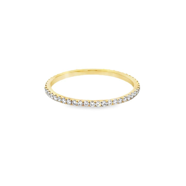0.29 CTW Diamond 18K Yellow Gold Thin Stackable Eternity Band Ring