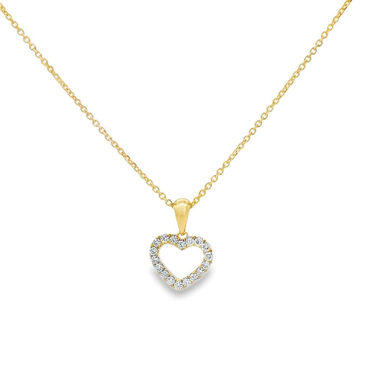0.22 CTW Diamond 14K Yellow Gold Heart Pendant Necklace
