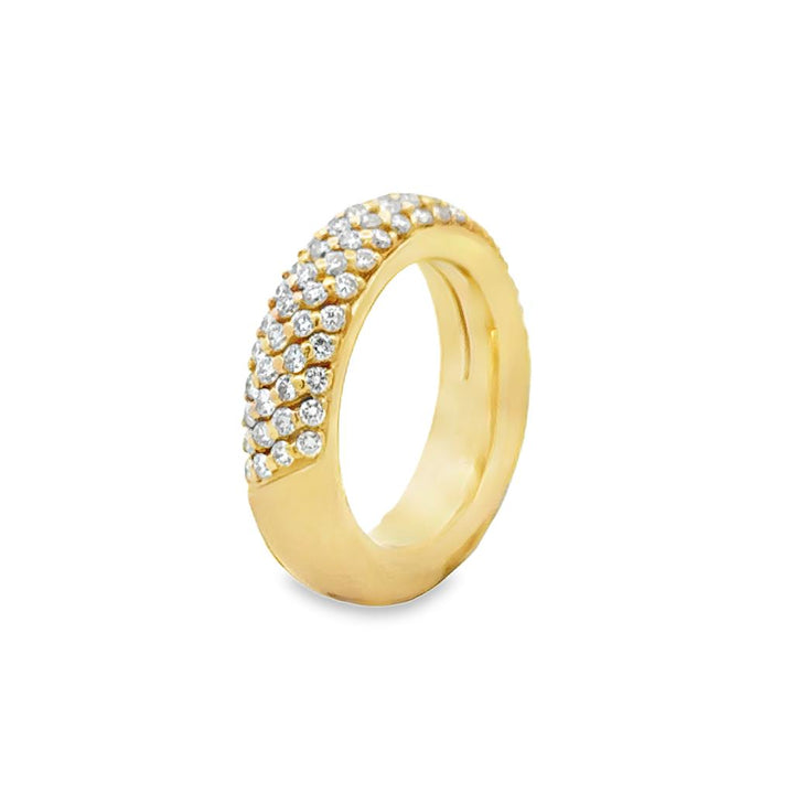 1.25 CTW Diamond 18K Yellow Gold Wide Pave Band Ring