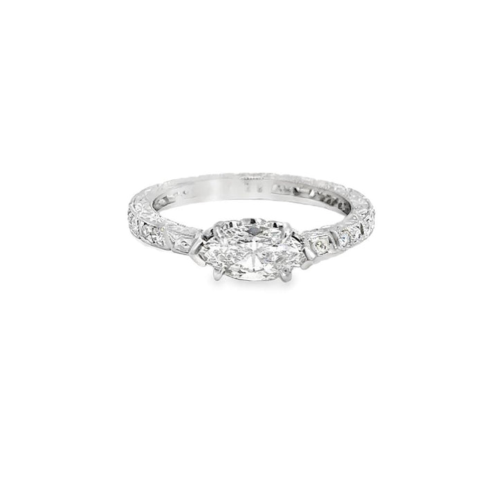 0.75 CT Marquise Diamond Ring in 14K White Gold – Size 7