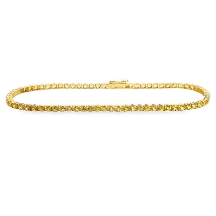 3.75 CTW Yellow Sapphire Mini Tennis Bracelet – 18K Yellow Gold, 7"