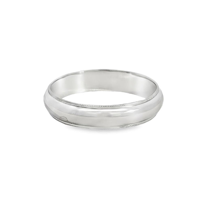 Pre-Owned Men’s 14K White Gold Milgrain Wedding Band