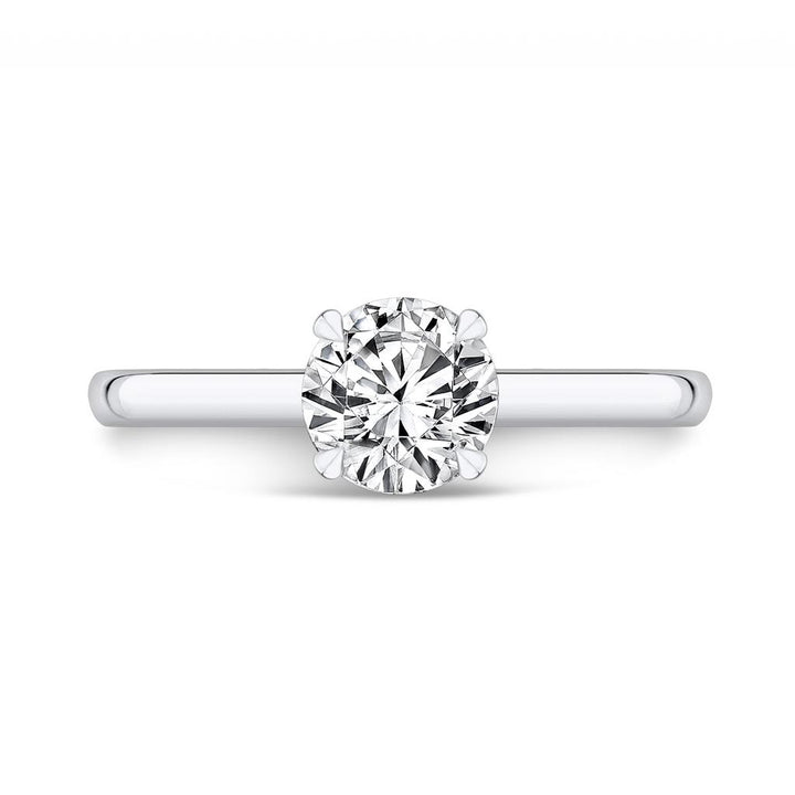 Classic Four Prong Semi-Mount Solitaire Diamond 18K Gold Engagement Ring