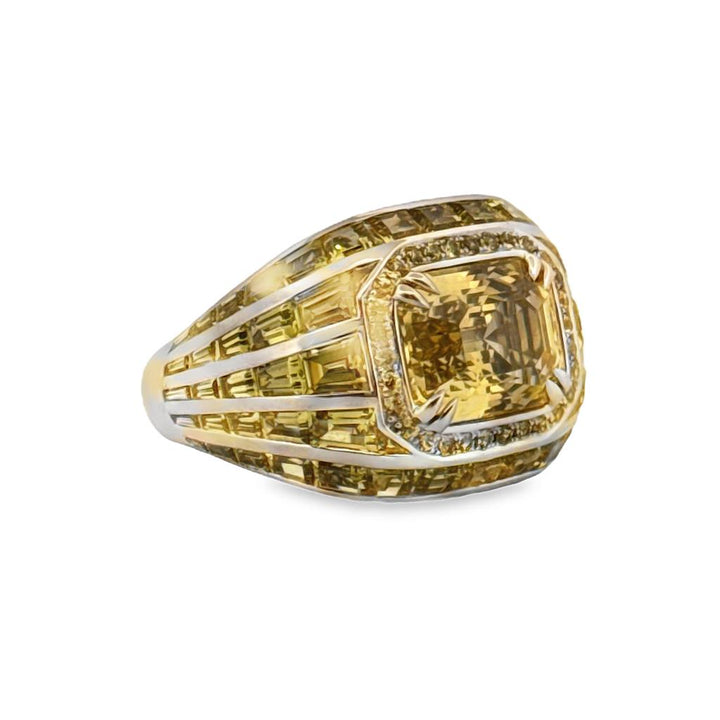 Robert Procop Platinum 12.77 CTW Yellow Sapphire Masterpiece Ring