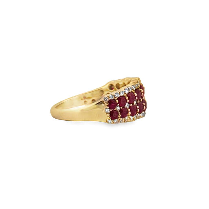 1.55 CTW Ruby & 0.33 CTW Diamond Ring in 14K Yellow Gold