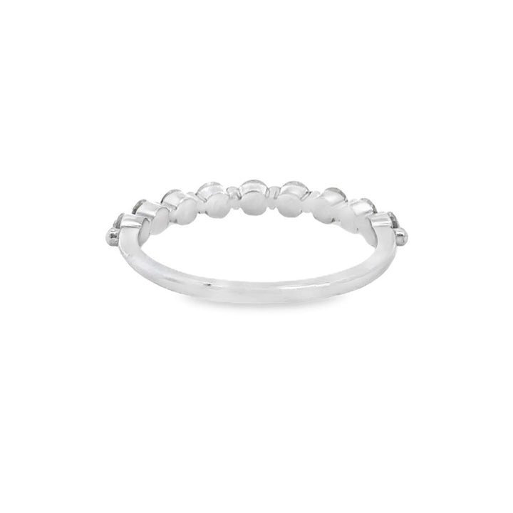 0.56 CTW Diamond Shared Prong Wedding Band – 18K White Gold