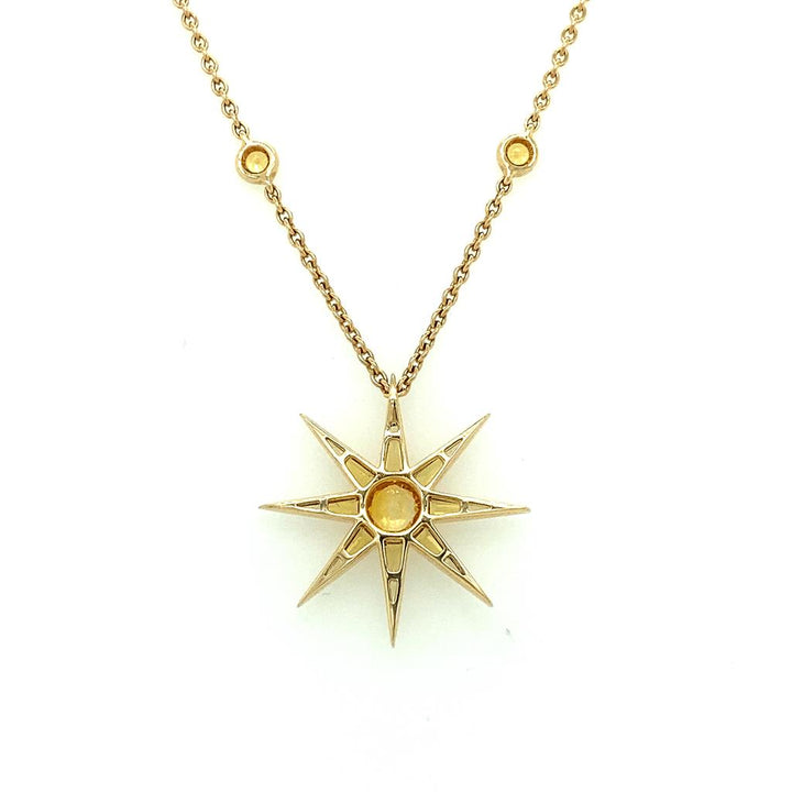 Robert Procop 3.08 CTW Yellow Sapphire 18K Yellow Gold Starburst Necklace