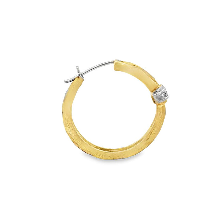 Salvador Praschnik 0.06 CTW Diamond 14K Yellow Gold Black Enamel Cheetah Hoop Earrings