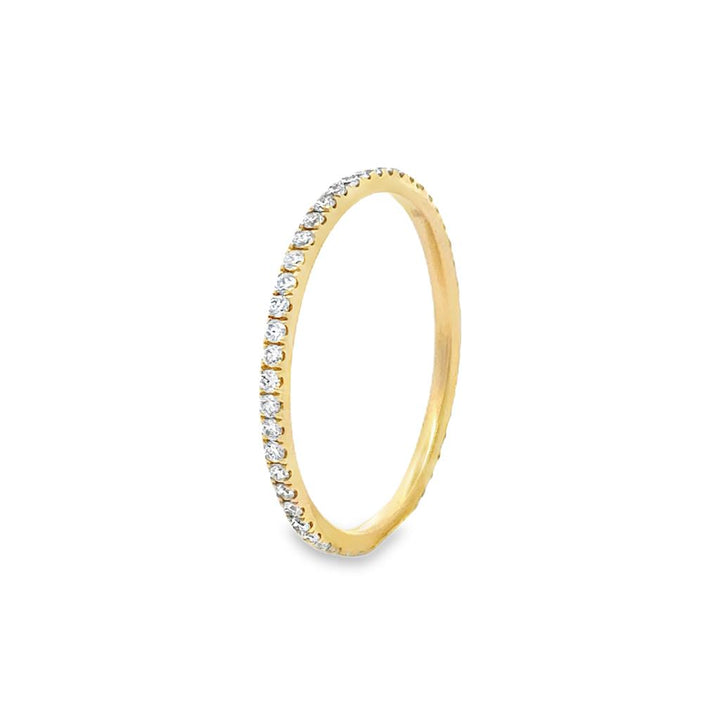 0.29 CTW Diamond 18K Yellow Gold Thin Stackable Eternity Band Ring