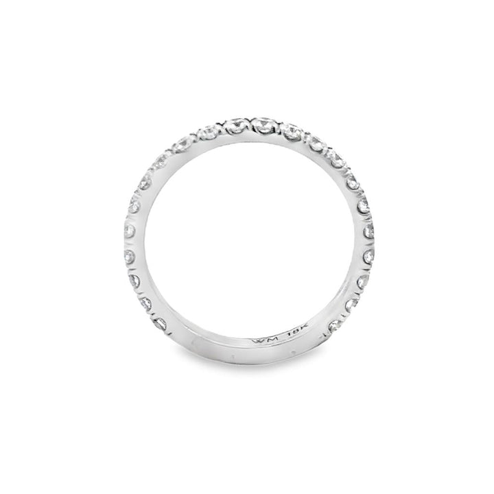 0.75 CTW Diamond 18K White Gold Wedding Band – 2.3mm