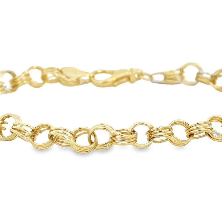 14K Yellow Gold 6.3mm Link Charm Bracelet
