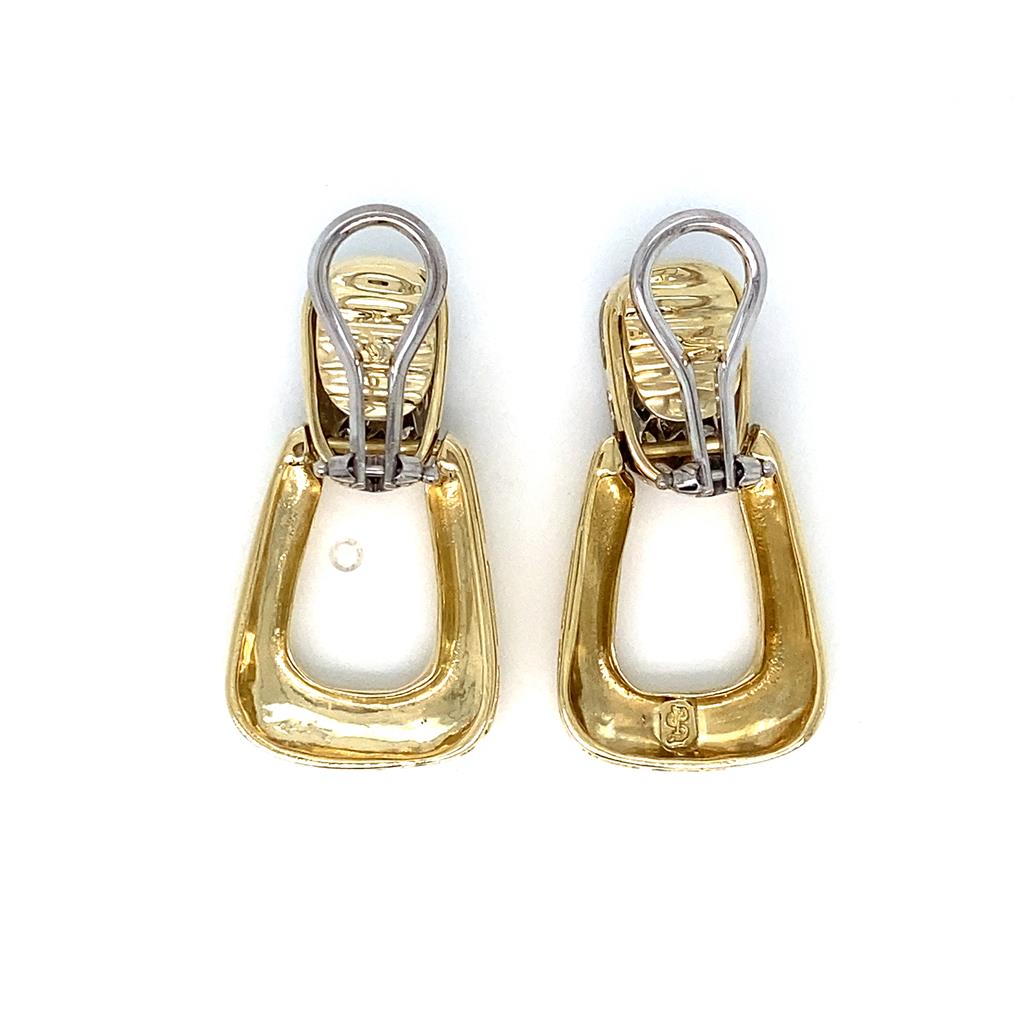 Sal Praschnik 0.98 CTW Round Diamond 18K Yellow Gold Earrings