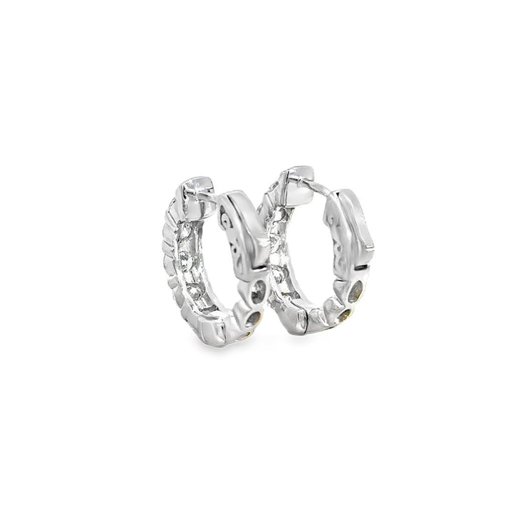 1.60 CTW Diamond 14K White Gold Hoop Earrings