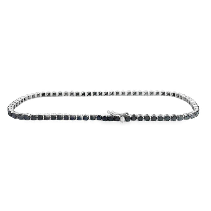 3.00 CTW Black Diamond Mini Tennis Bracelet – 18K White Gold, 7"