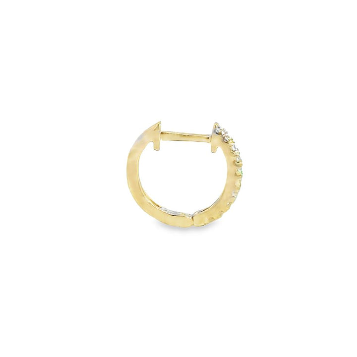 0.19 CTW Diamond Prong Set Huggie Earrings in 14K Yellow Gold