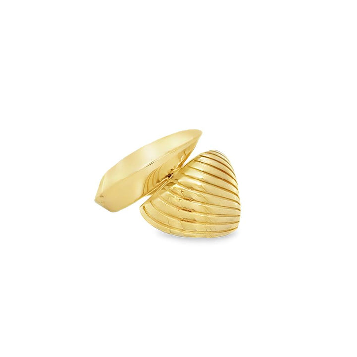 14K Yellow Gold Textured Twisted Modern Lightweight Ring