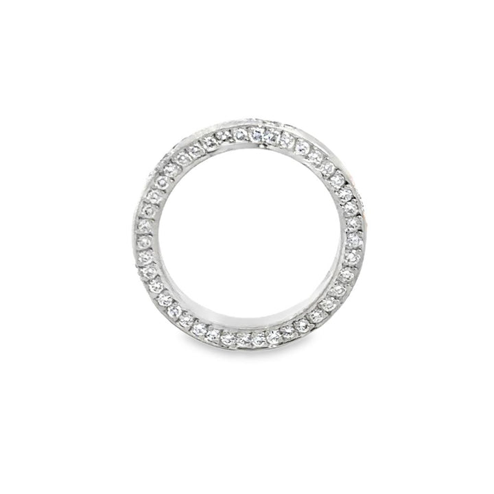 1.50 CTW Diamond Platinum Floral Motif Band Ring – 3.5mm